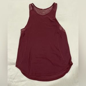 Lululemon burgundy medium lightweight tank top with mesh back